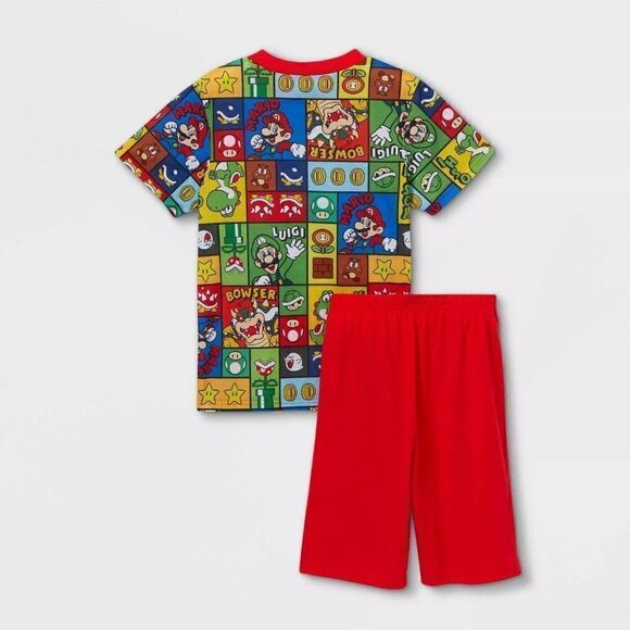 Boys Nintendo Mario 2pc Pajama Set Red - Picture 2 of 3